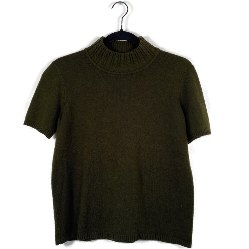CHAUS Green Mock Neck Sweater Top